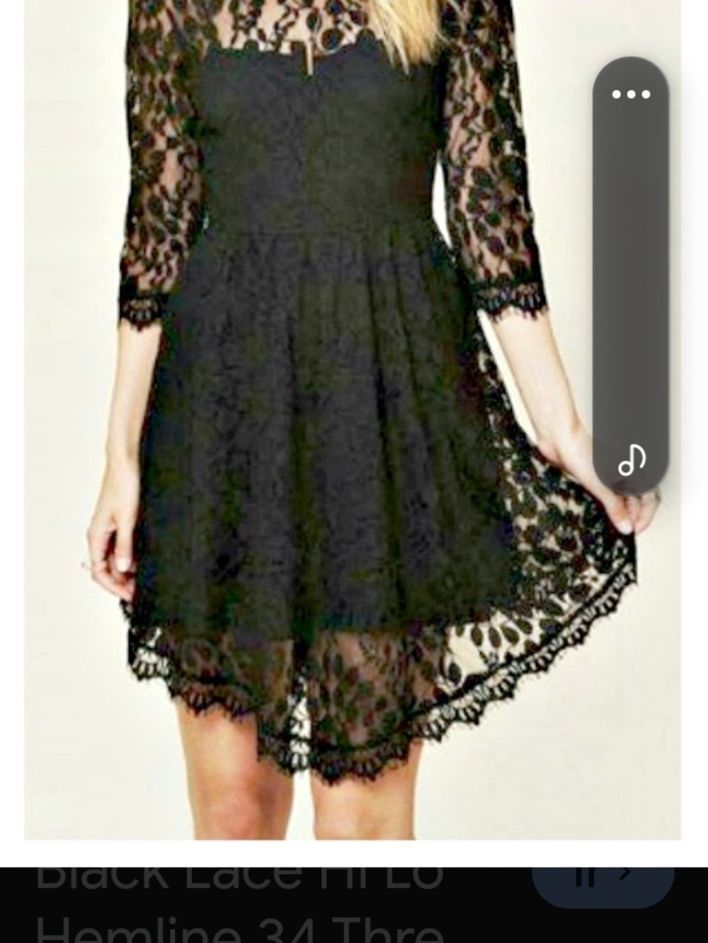 Free People Black Lace Mini Dress Size 12 NWT